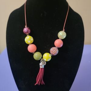 Colorful large beaded necklace